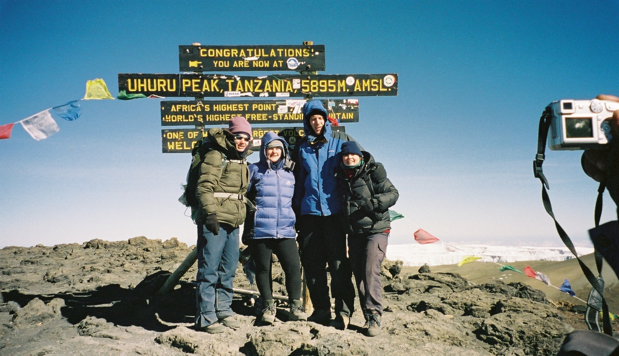 Group at the top of Mount Kilimanjaro